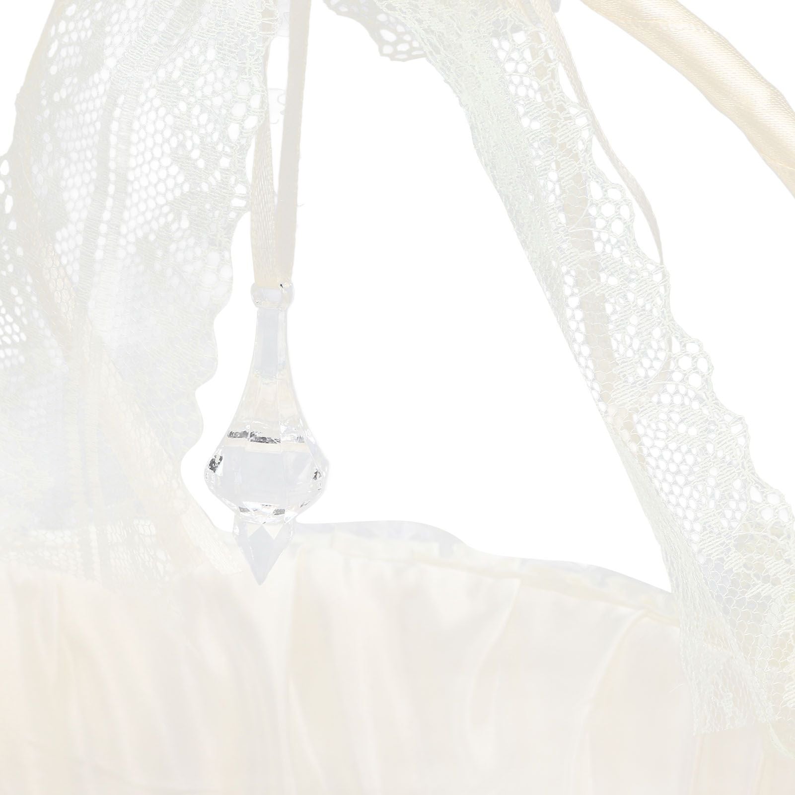 Wedding White Flower Basket Sufficient Capacity Lace Edge Elegant Romantic Flower Basket for Wedding V1294-YM0523-3115220023611