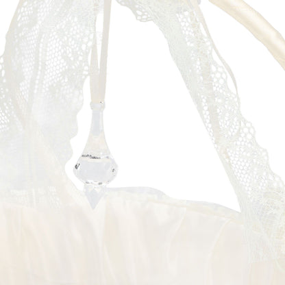 Wedding White Flower Basket Sufficient Capacity Lace Edge Elegant Romantic Flower Basket for Wedding V1294-YM0523-3115220023611