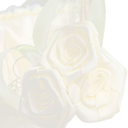 Wedding White Flower Basket Sufficient Capacity Lace Edge Elegant Romantic Flower Basket for Wedding V1294-YM0523-3115220023611