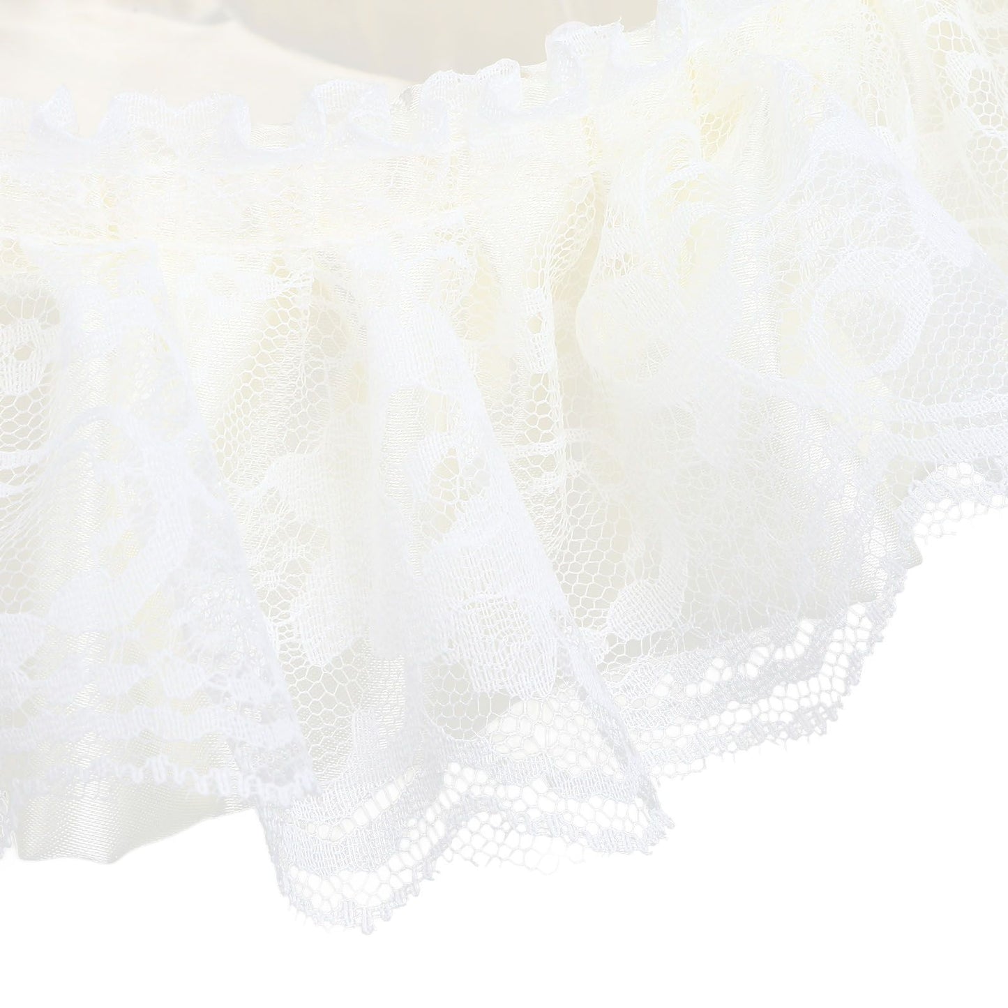 Wedding White Flower Basket Sufficient Capacity Lace Edge Elegant Romantic Flower Basket for Wedding V1294-YM0523-3115220023611