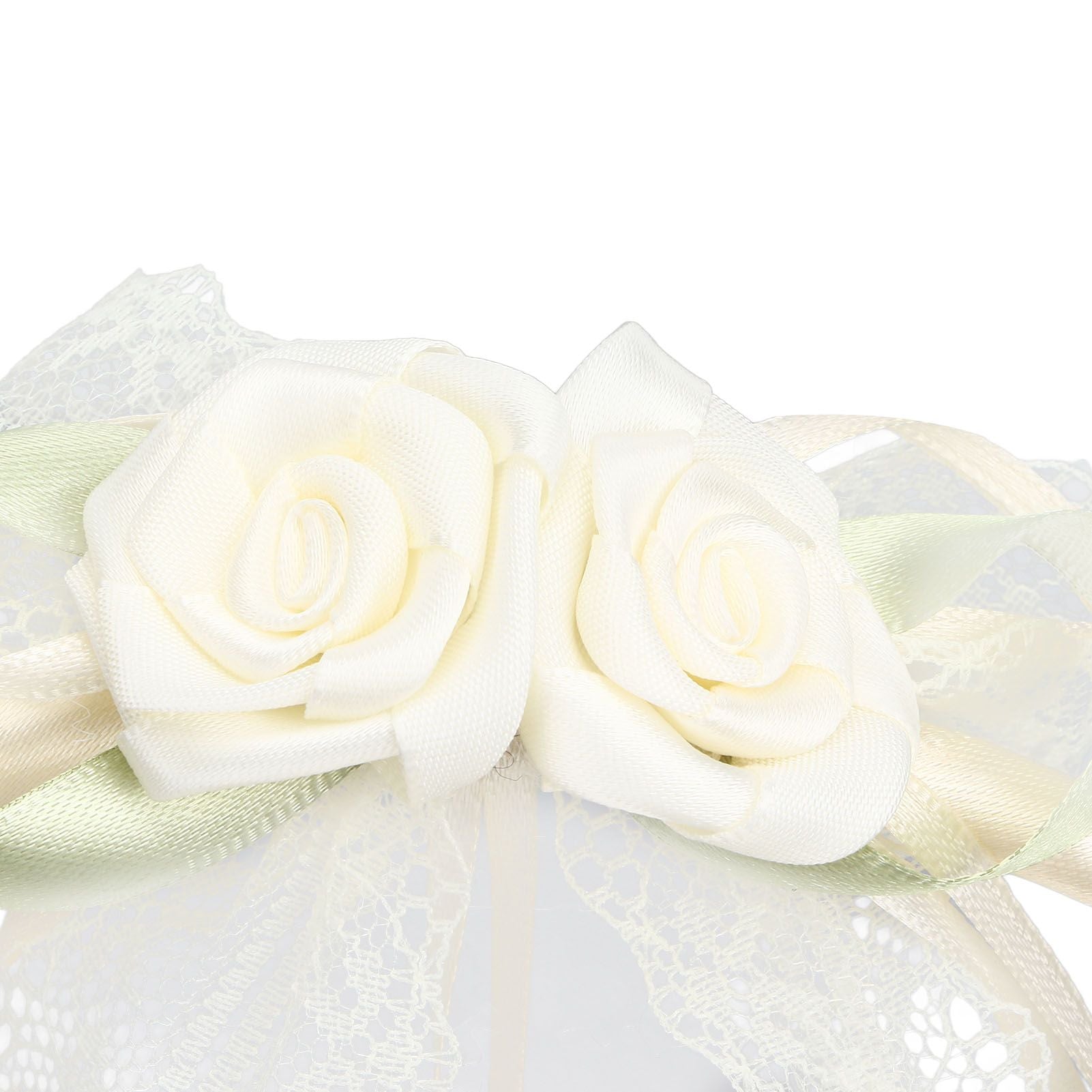 Wedding White Flower Basket Sufficient Capacity Lace Edge Elegant Romantic Flower Basket for Wedding V1294-YM0523-3115220023611