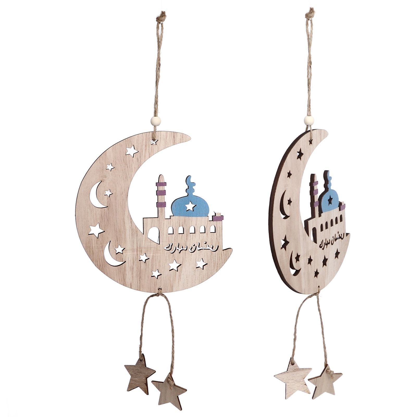 2pcs Moon Eid Hanging Decoration Eid Al-Fitr Ornaments Decorations Pendant Crafts for Home JM00467 V1294-YM0523-3115220025012