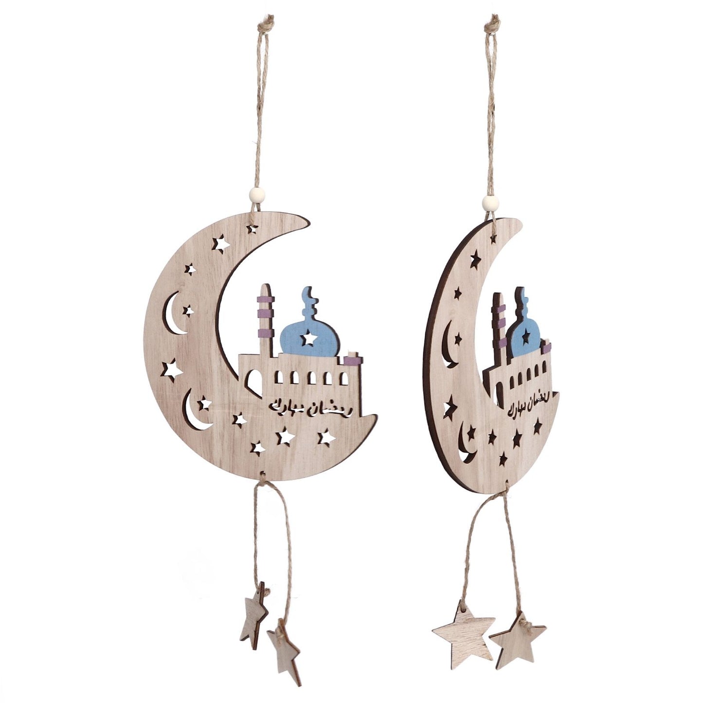 2pcs Moon Eid Hanging Decoration Eid Al-Fitr Ornaments Decorations Pendant Crafts for Home JM00467 V1294-YM0523-3115220025012