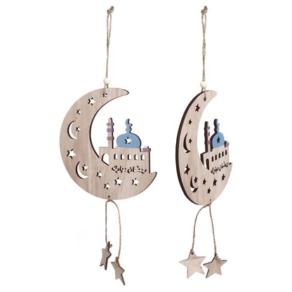 2pcs Moon Eid Hanging Decoration Eid Al-Fitr Ornaments Decorations Pendant Crafts for Home JM00467 V1294-YM0523-3115220025012