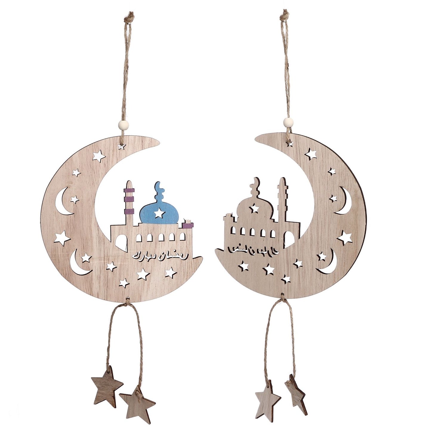 2pcs Moon Eid Hanging Decoration Eid Al-Fitr Ornaments Decorations Pendant Crafts for Home JM00467 V1294-YM0523-3115220025012
