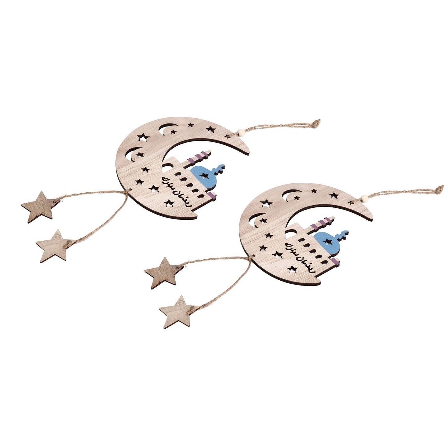 2pcs Moon Eid Hanging Decoration Eid Al-Fitr Ornaments Decorations Pendant Crafts for Home JM00467 V1294-YM0523-3115220025012