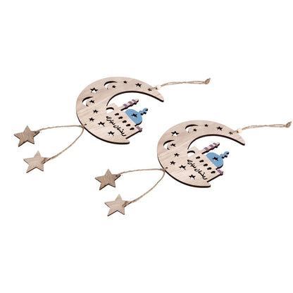 2pcs Moon Eid Hanging Decoration Eid Al-Fitr Ornaments Decorations Pendant Crafts for Home JM00467 V1294-YM0523-3115220025012