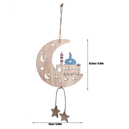 2pcs Moon Eid Hanging Decoration Eid Al-Fitr Ornaments Decorations Pendant Crafts for Home JM00467 V1294-YM0523-3115220025012