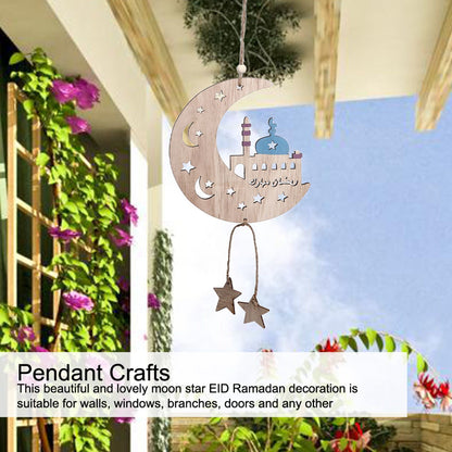 2pcs Moon Eid Hanging Decoration Eid Al-Fitr Ornaments Decorations Pendant Crafts for Home JM00467 V1294-YM0523-3115220025012