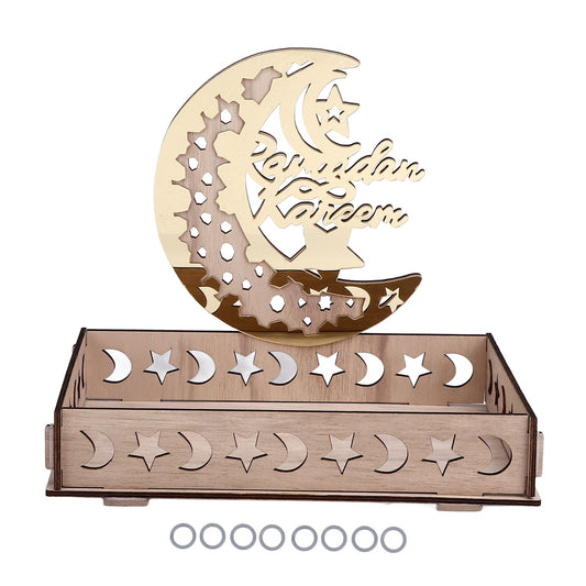 Food Tray Boxwood Dessert Holding Plate Party Serving Tableware with Eid Decoration for Dining Table V1294-YM0523-3115220025111