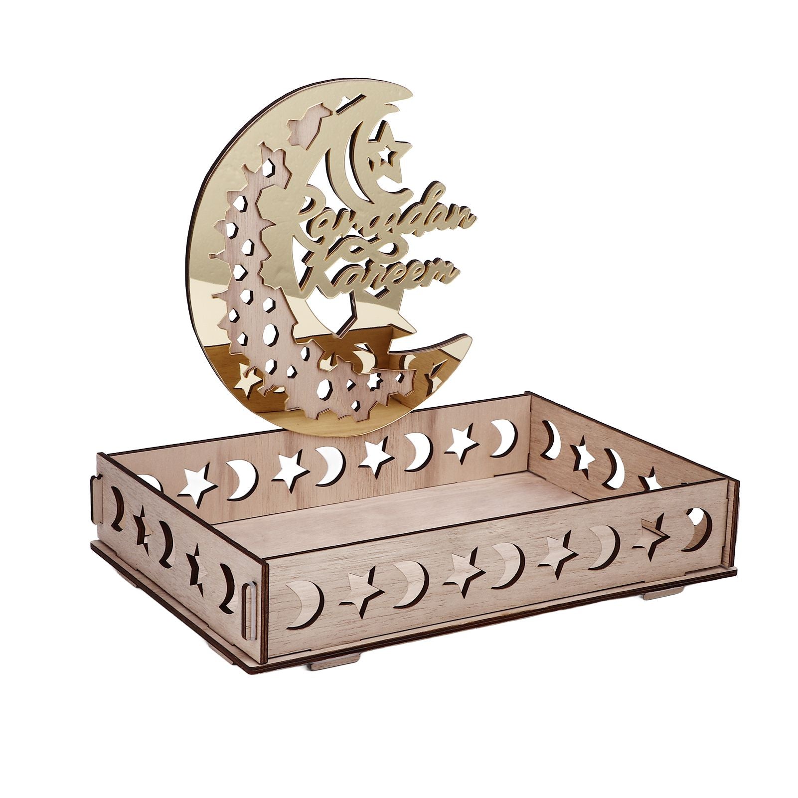 Food Tray Boxwood Dessert Holding Plate Party Serving Tableware with Eid Decoration for Dining Table V1294-YM0523-3115220025111