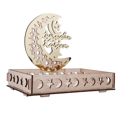 Food Tray Boxwood Dessert Holding Plate Party Serving Tableware with Eid Decoration for Dining Table V1294-YM0523-3115220025111