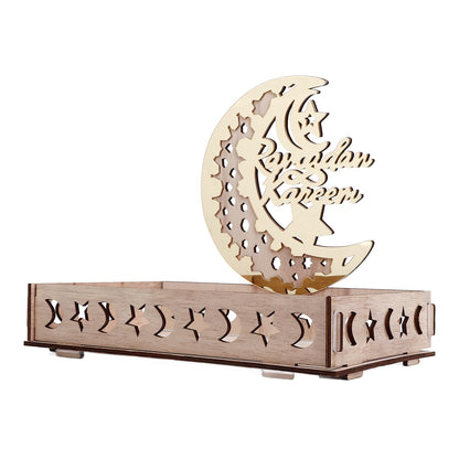 Food Tray Boxwood Dessert Holding Plate Party Serving Tableware with Eid Decoration for Dining Table V1294-YM0523-3115220025111