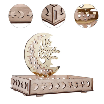 Food Tray Boxwood Dessert Holding Plate Party Serving Tableware with Eid Decoration for Dining Table V1294-YM0523-3115220025111