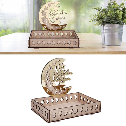 Food Tray Boxwood Dessert Holding Plate Party Serving Tableware with Eid Decoration for Dining Table V1294-YM0523-3115220025111