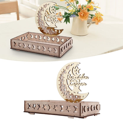 Food Tray Boxwood Dessert Holding Plate Party Serving Tableware with Eid Decoration for Dining Table V1294-YM0523-3115220025111