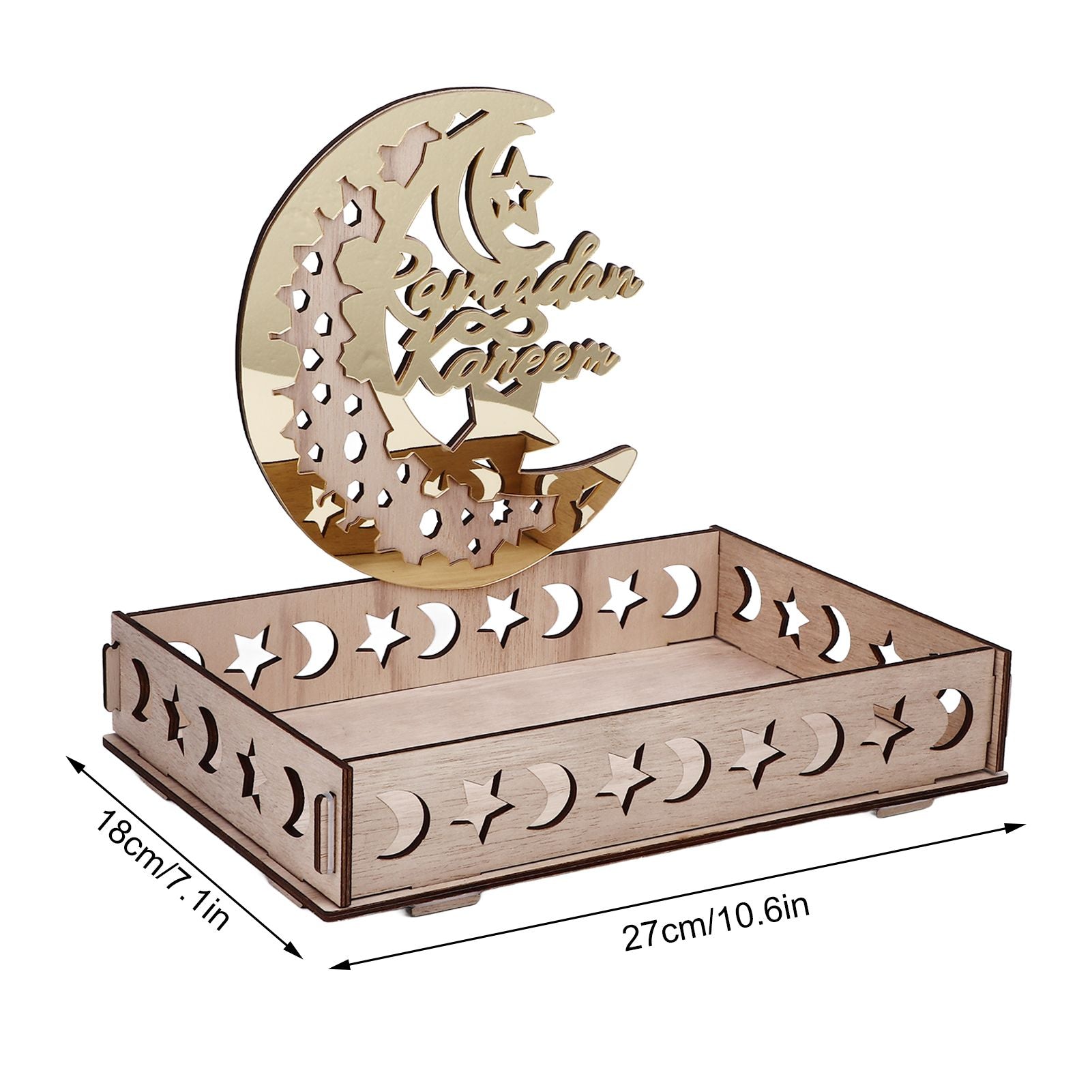 Food Tray Boxwood Dessert Holding Plate Party Serving Tableware with Eid Decoration for Dining Table V1294-YM0523-3115220025111