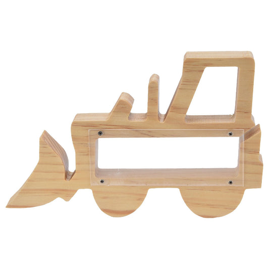 Piggy Bank for Kids Cute Forklift Transparent Wooden Piggy Bank Hollow Out Recyclable Coin Bank for Home V1294-YM0523-3115220025511