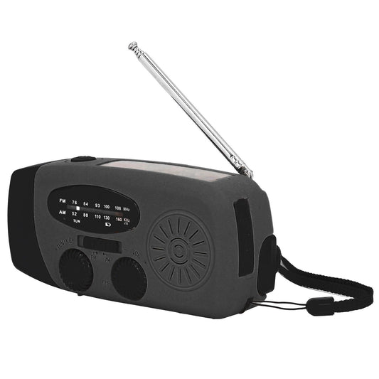Hand Crank Solar Radio with LED Flashlight Portable FM AM WB USB Radio for Emergency Disaster PreventionBlack V1294-YM0523-3115220026115