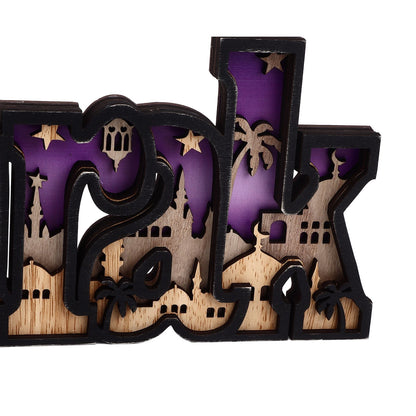 Wooden EID Letter Decoration Multilayer Carving Boxwood Wooden Eid Decorations Multilayer Carving Eid Crafts V1294-YM0523-3115220026611
