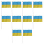 10 Set Ukraine Handheld Flags Mini Polyester Ukrainian Hand Waving Flag for Sporting Events Festive Decoration V1294-YM0523-3115220027311