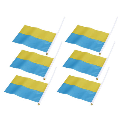 10 Set Ukraine Handheld Flags Mini Polyester Ukrainian Hand Waving Flag for Sporting Events Festive Decoration V1294-YM0523-3115220027311
