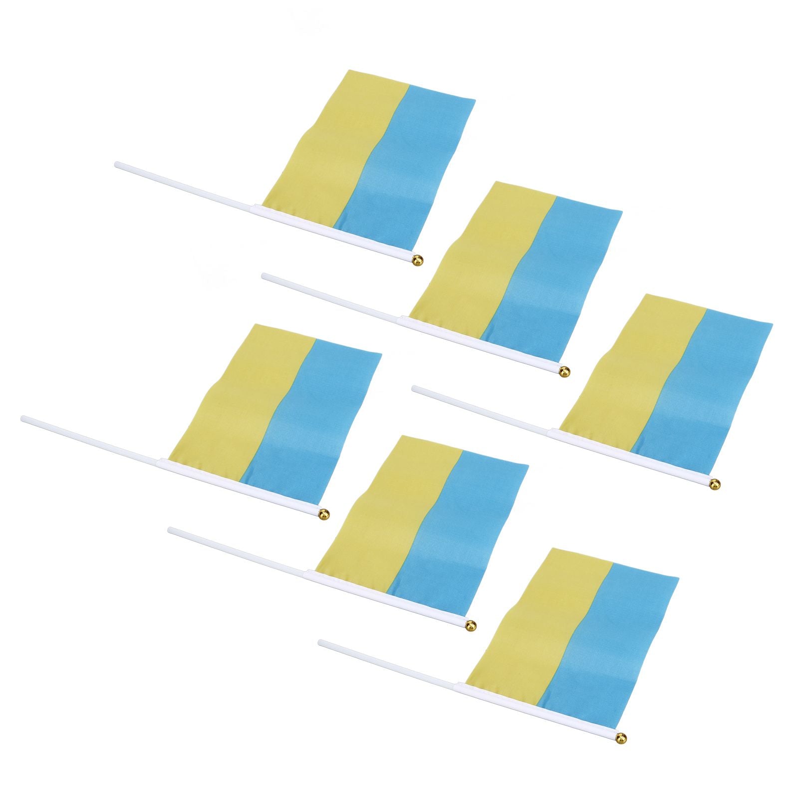 10 Set Ukraine Handheld Flags Mini Polyester Ukrainian Hand Waving Flag for Sporting Events Festive Decoration V1294-YM0523-3115220027311