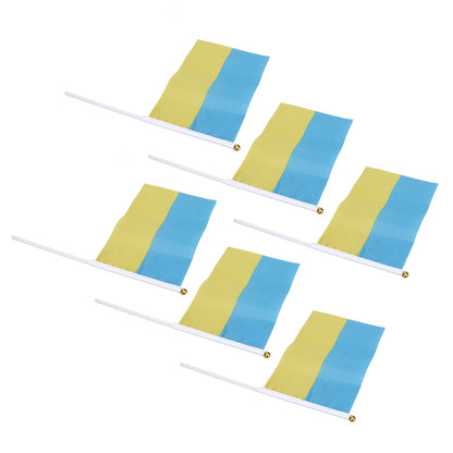 10 Set Ukraine Handheld Flags Mini Polyester Ukrainian Hand Waving Flag for Sporting Events Festive Decoration V1294-YM0523-3115220027311