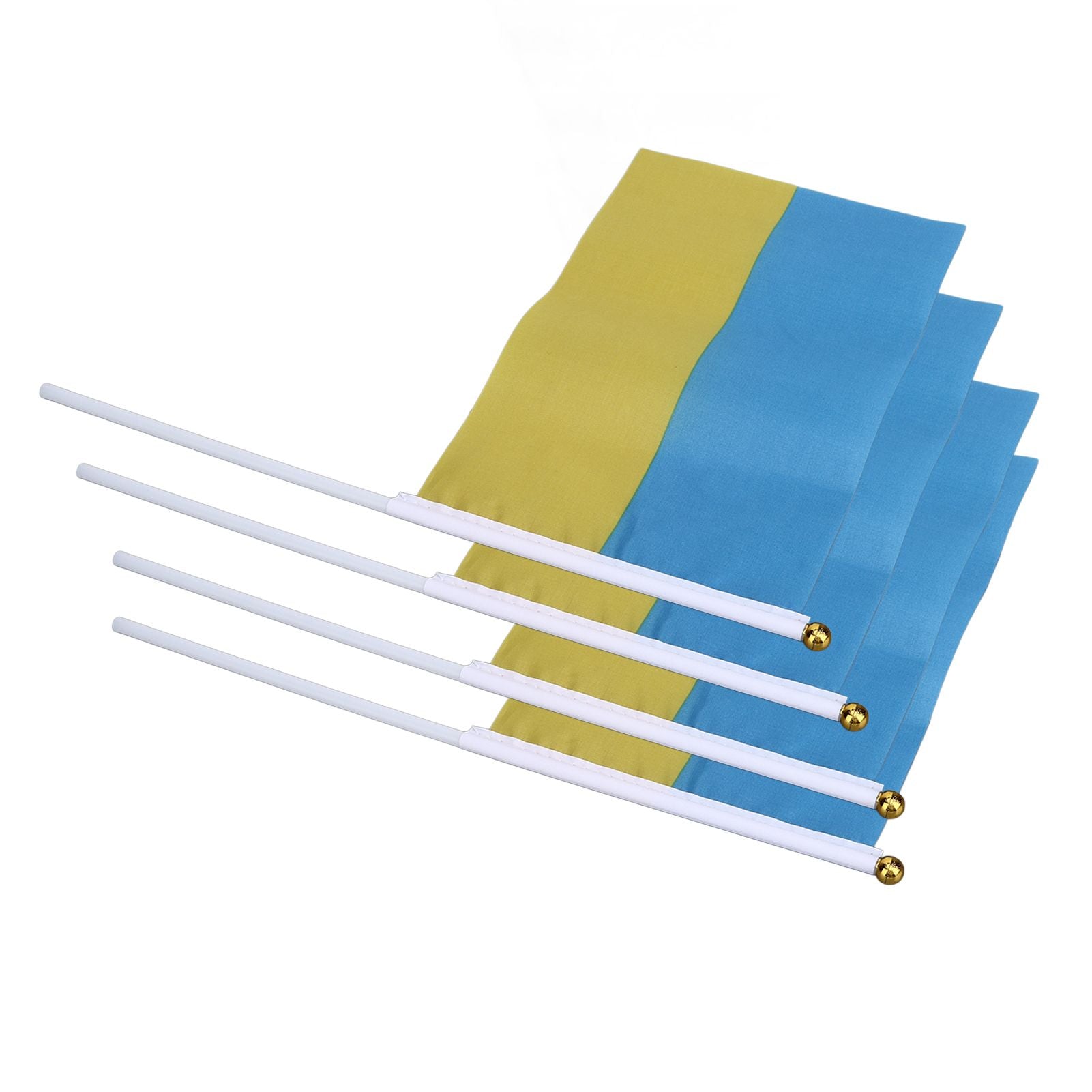 10 Set Ukraine Handheld Flags Mini Polyester Ukrainian Hand Waving Flag for Sporting Events Festive Decoration V1294-YM0523-3115220027311