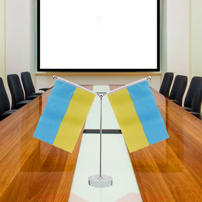 10 Set Ukraine Handheld Flags Mini Polyester Ukrainian Hand Waving Flag for Sporting Events Festive Decoration V1294-YM0523-3115220027311