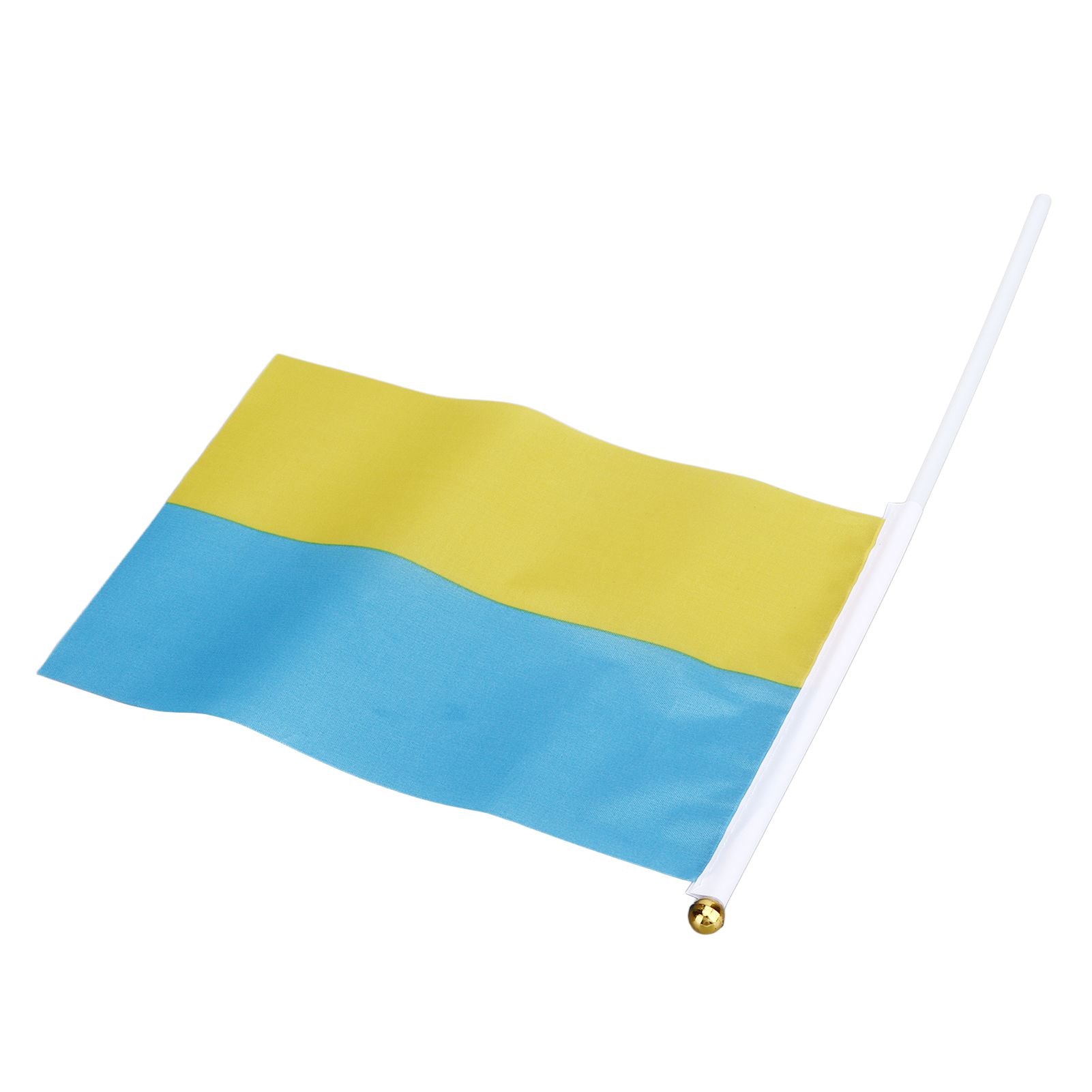 10 Set Ukraine Handheld Flags Mini Polyester Ukrainian Hand Waving Flag for Sporting Events Festive Decoration V1294-YM0523-3115220027311