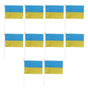 10 Sets Ukraine Handheld Flags Polyester Fade Resistant Mini Lightweight Ukraine Handheld Stick Flag V1294-YM0523-3115220027411