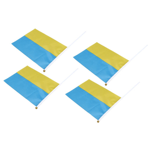 10 Sets Ukraine Handheld Flags Polyester Fade Resistant Mini Lightweight Ukraine Handheld Stick Flag V1294-YM0523-3115220027411