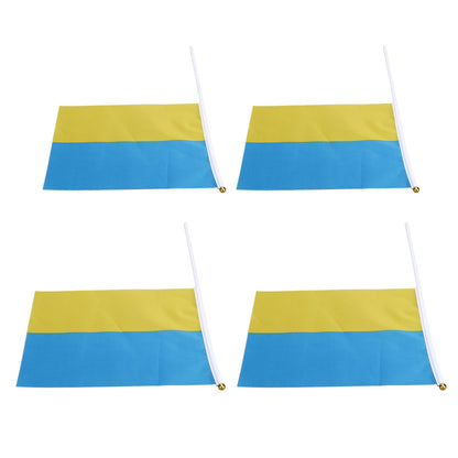 10 Sets Ukraine Handheld Flags Polyester Fade Resistant Mini Lightweight Ukraine Handheld Stick Flag V1294-YM0523-3115220027411
