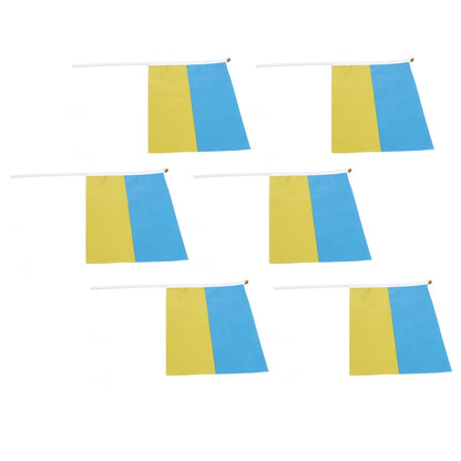 10 Sets Ukraine Handheld Flags Polyester Fade Resistant Mini Lightweight Ukraine Handheld Stick Flag V1294-YM0523-3115220027411
