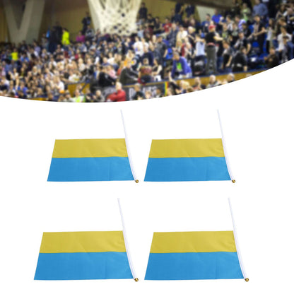 10 Sets Ukraine Handheld Flags Polyester Fade Resistant Mini Lightweight Ukraine Handheld Stick Flag V1294-YM0523-3115220027411
