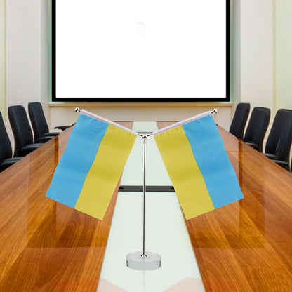 10 Sets Ukraine Handheld Flags Polyester Fade Resistant Mini Lightweight Ukraine Handheld Stick Flag V1294-YM0523-3115220027411