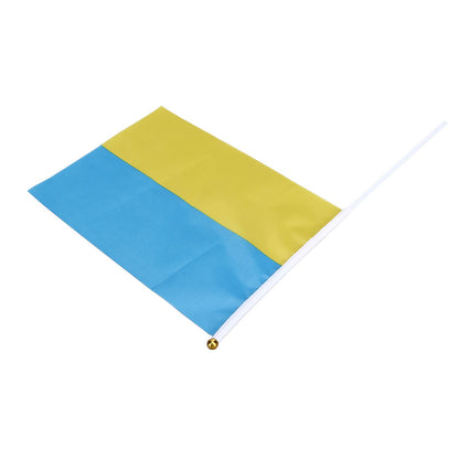 10 Sets Ukraine Handheld Flags Polyester Fade Resistant Mini Lightweight Ukraine Handheld Stick Flag V1294-YM0523-3115220027411