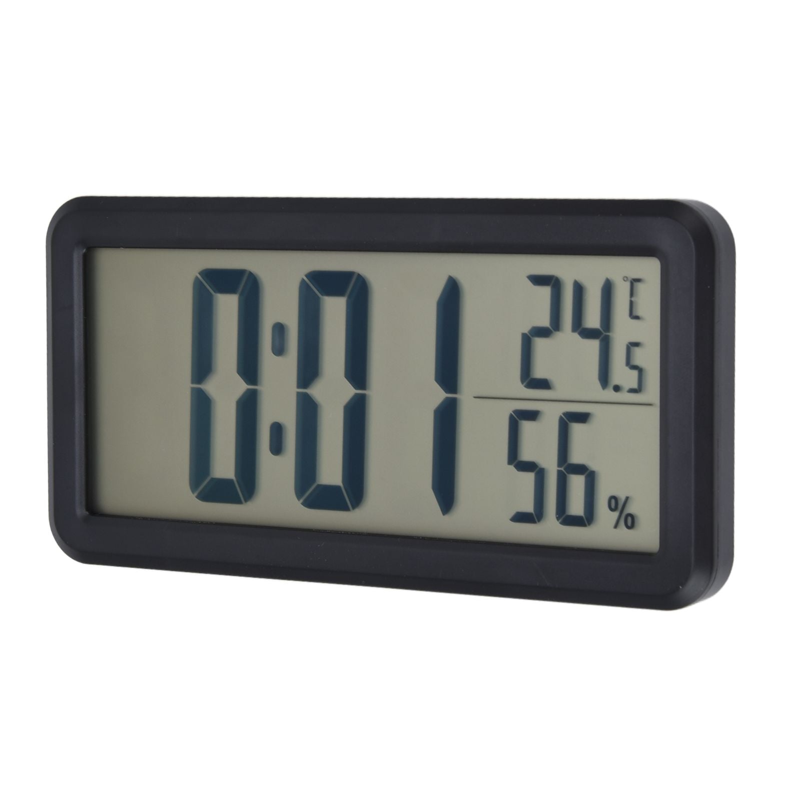 Digital Alarm Clock Portable Black Temperature Humidity Wall Mounted LCD Digital Electronic Clock for V1294-YM0523-3115220031411