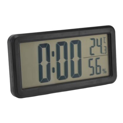 Digital Alarm Clock Portable Black Temperature Humidity Wall Mounted LCD Digital Electronic Clock for V1294-YM0523-3115220031411