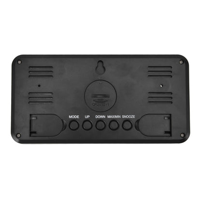 Digital Alarm Clock Portable Black Temperature Humidity Wall Mounted LCD Digital Electronic Clock for V1294-YM0523-3115220031411