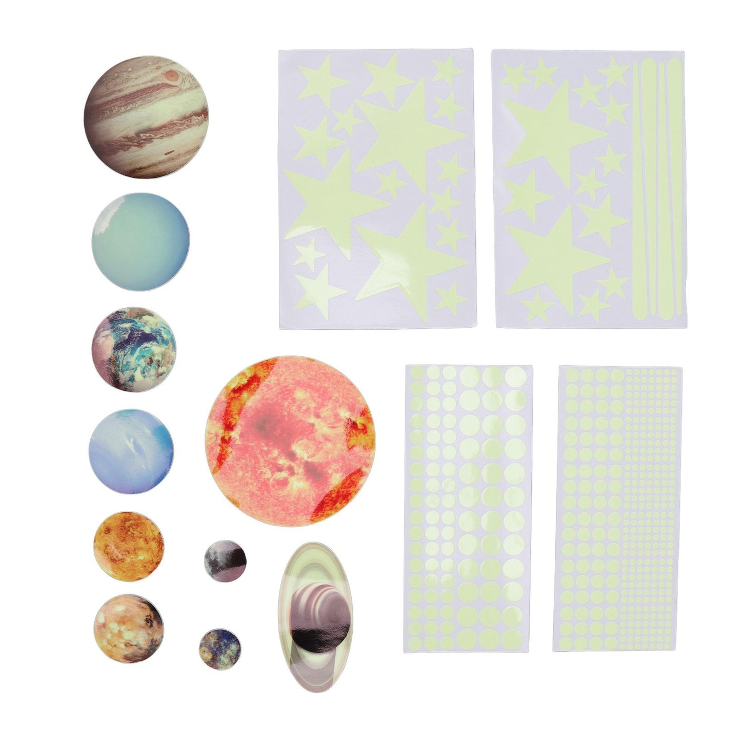 14pcs Glowing Planets Wall Stickers Glow in The Dark Star Solar System Decal for Children Bedroom Nursery V1294-YM0523-3115220032211