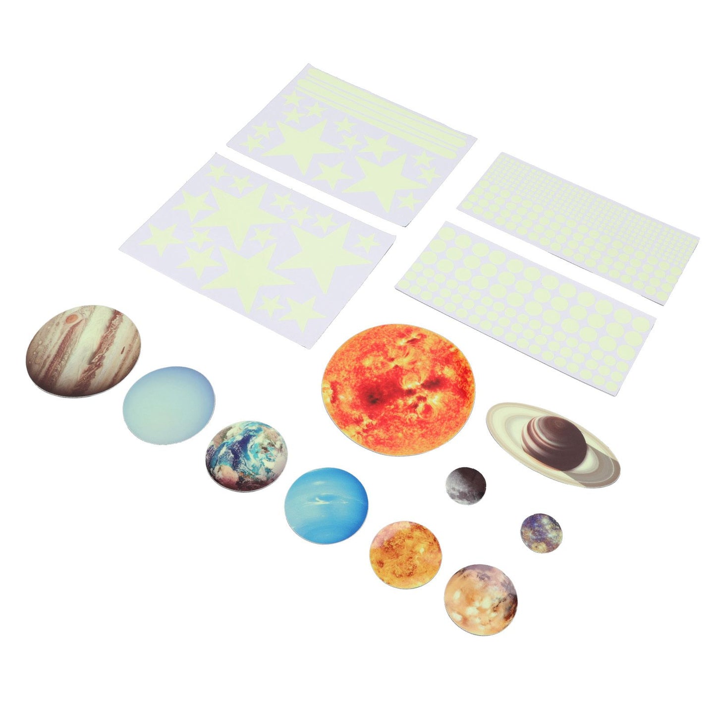 14pcs Glowing Planets Wall Stickers Glow in The Dark Star Solar System Decal for Children Bedroom Nursery V1294-YM0523-3115220032211