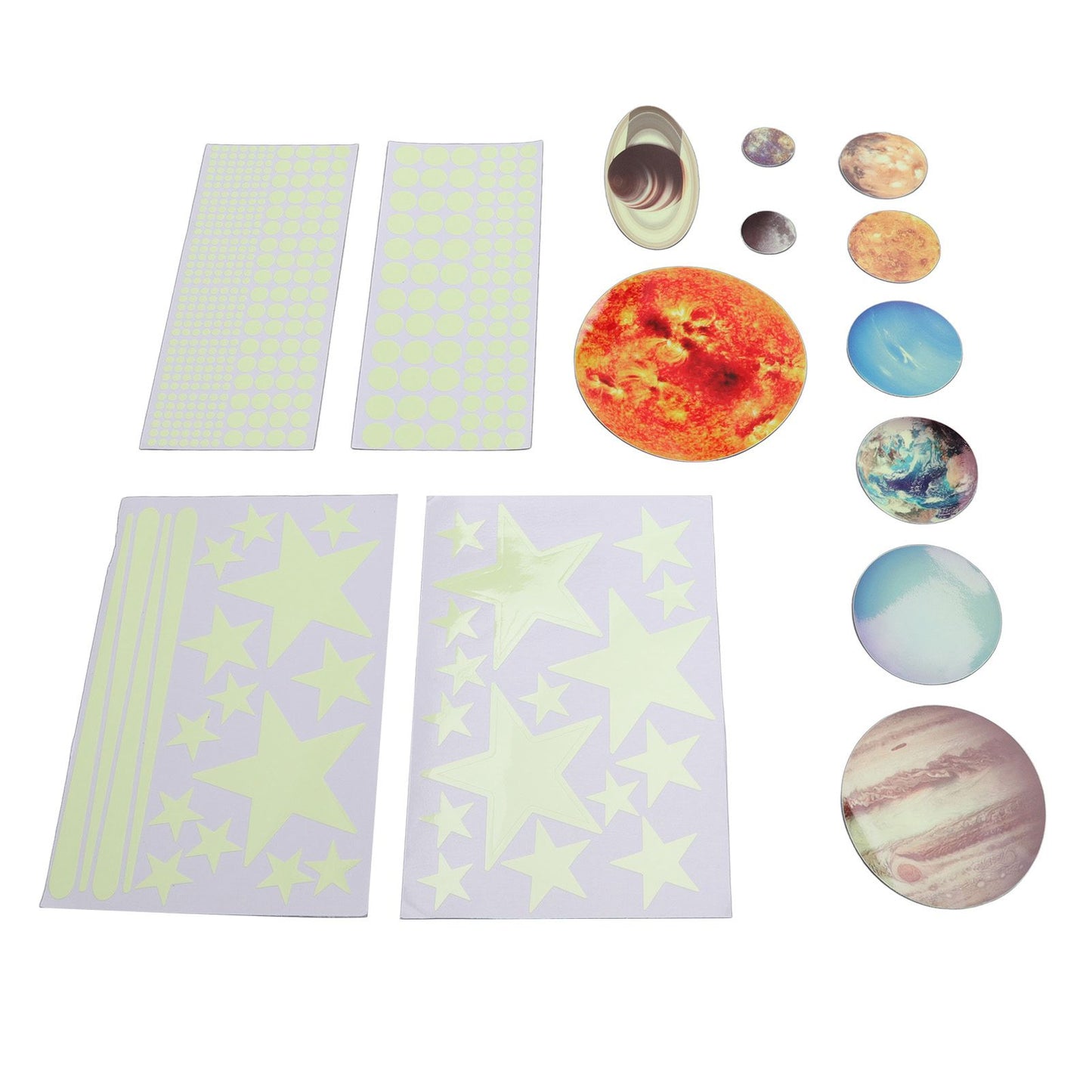14pcs Glowing Planets Wall Stickers Glow in The Dark Star Solar System Decal for Children Bedroom Nursery V1294-YM0523-3115220032211