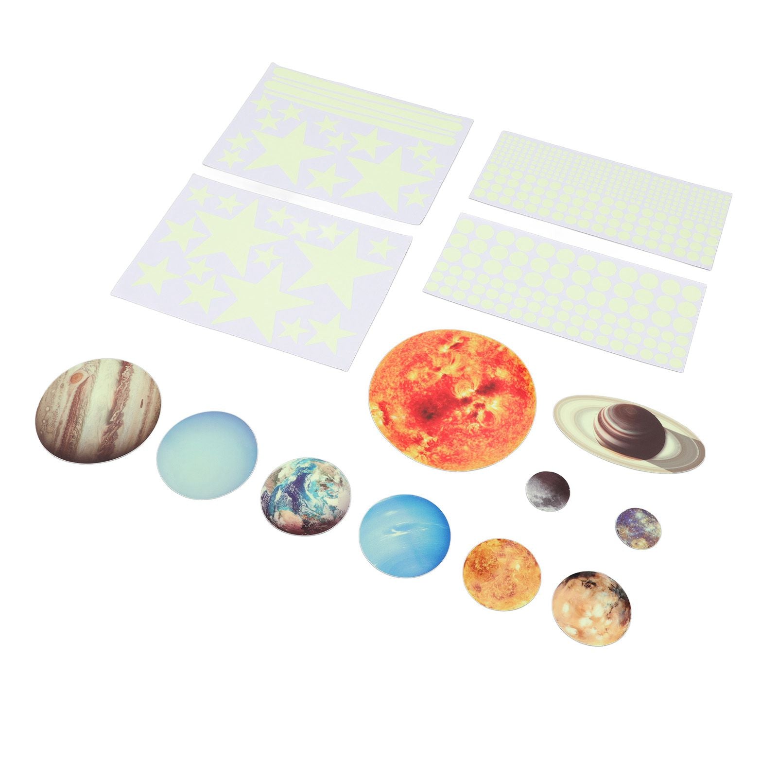 14pcs Glowing Planets Wall Stickers Glow in The Dark Star Solar System Decal for Children Bedroom Nursery V1294-YM0523-3115220032211