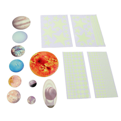 14pcs Glowing Planets Wall Stickers Glow in The Dark Star Solar System Decal for Children Bedroom Nursery V1294-YM0523-3115220032211