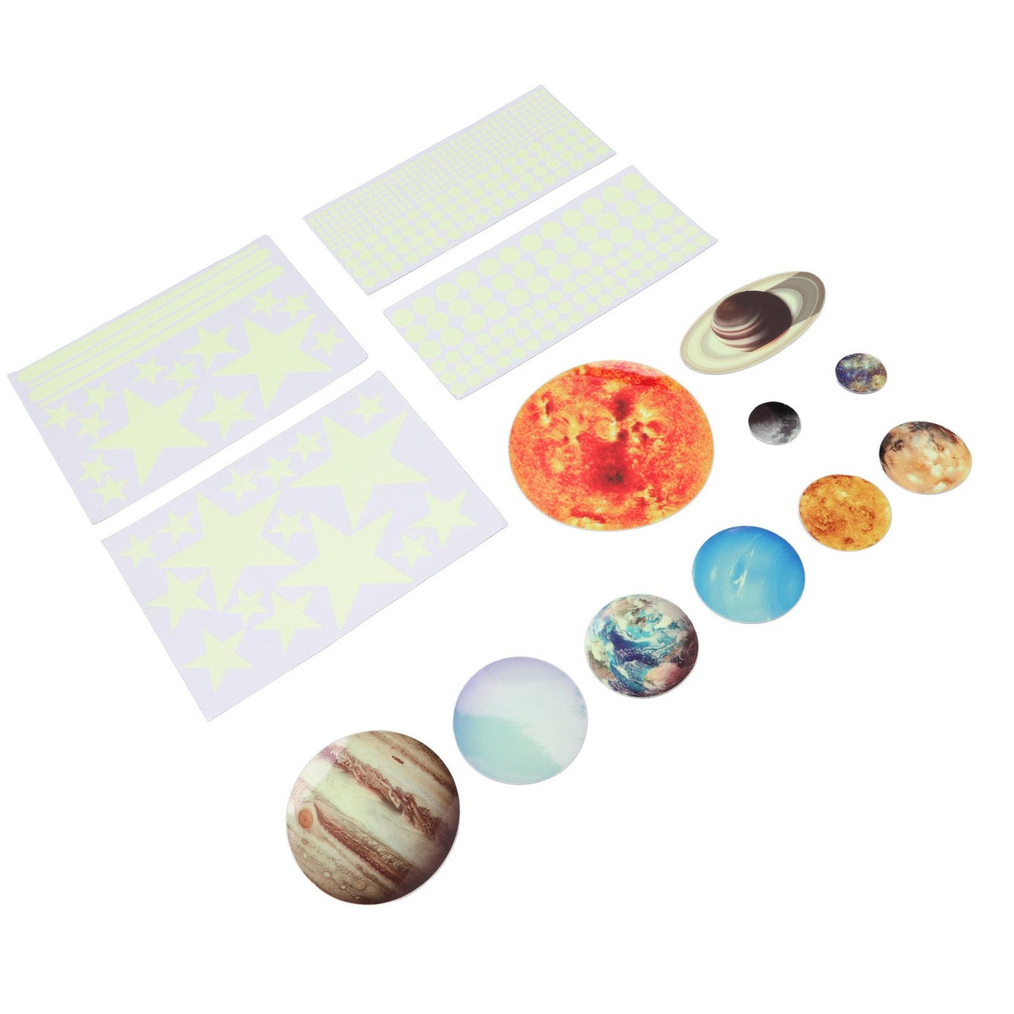 14pcs Glowing Planets Wall Stickers Glow in The Dark Star Solar System Decal for Children Bedroom Nursery V1294-YM0523-3115220032211