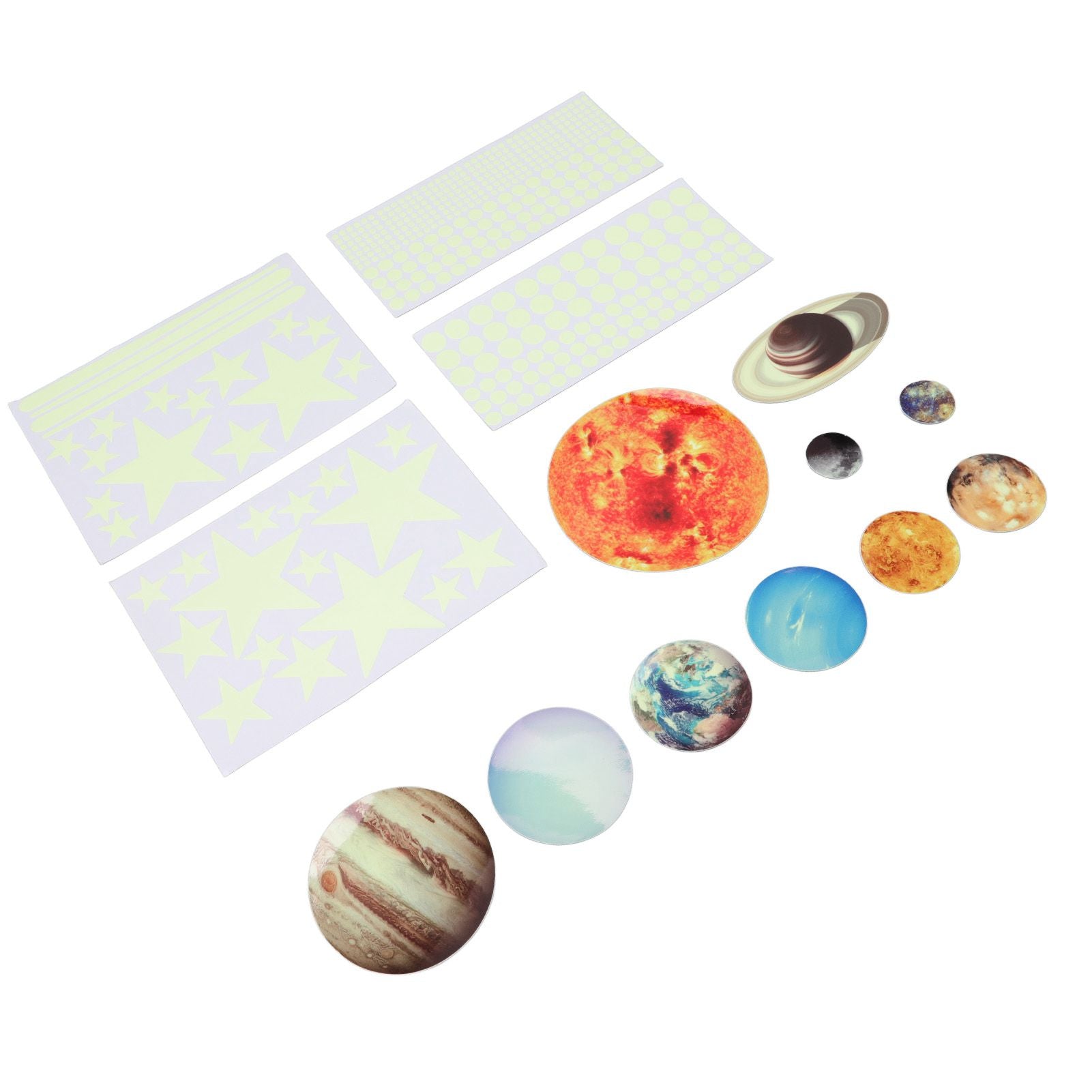 14pcs Glowing Planets Wall Stickers Glow in The Dark Star Solar System Decal for Children Bedroom Nursery V1294-YM0523-3115220032211