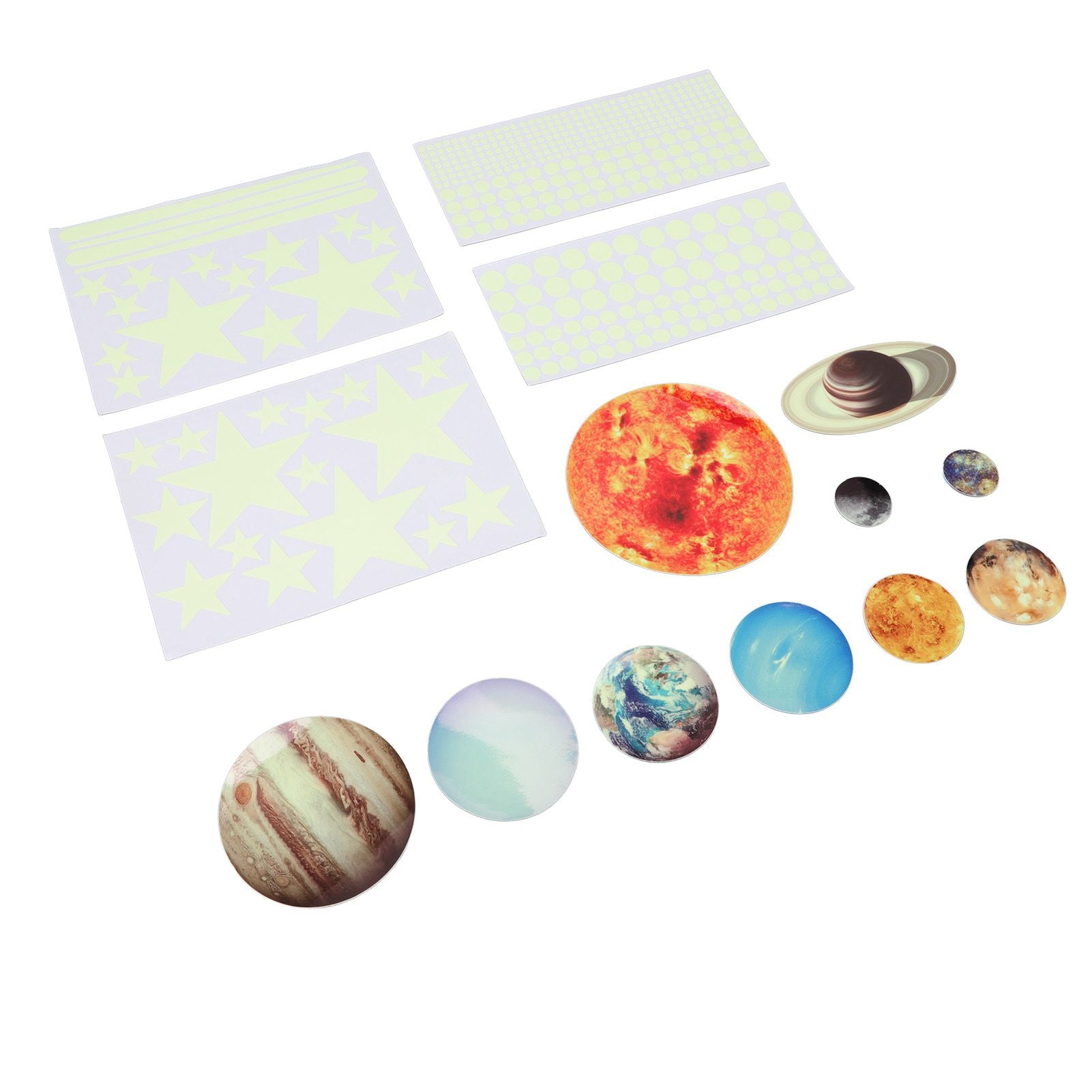 14pcs Glowing Planets Wall Stickers Glow in The Dark Star Solar System Decal for Children Bedroom Nursery V1294-YM0523-3115220032211
