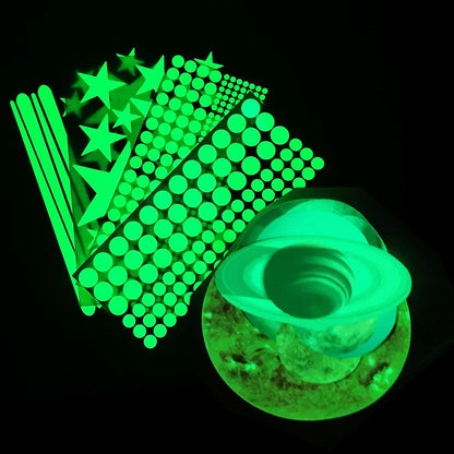 14pcs Glowing Planets Wall Stickers Glow in The Dark Star Solar System Decal for Children Bedroom Nursery V1294-YM0523-3115220032211